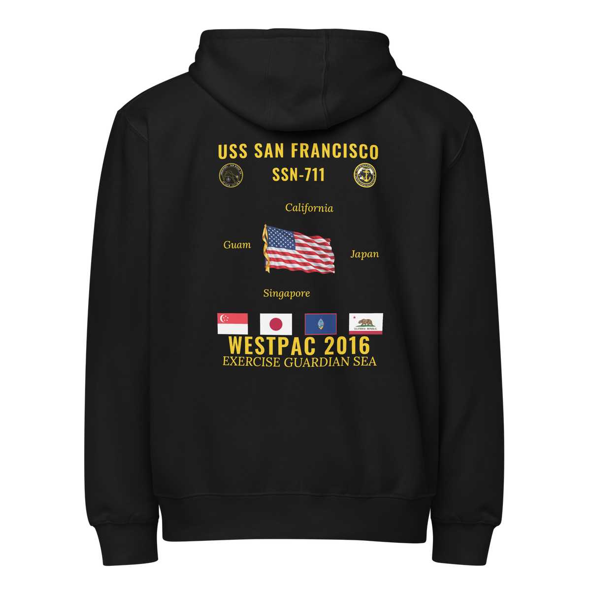 USS San Francisco (SSN-711) 2016 WestPac Cruise Zip Hoodie
