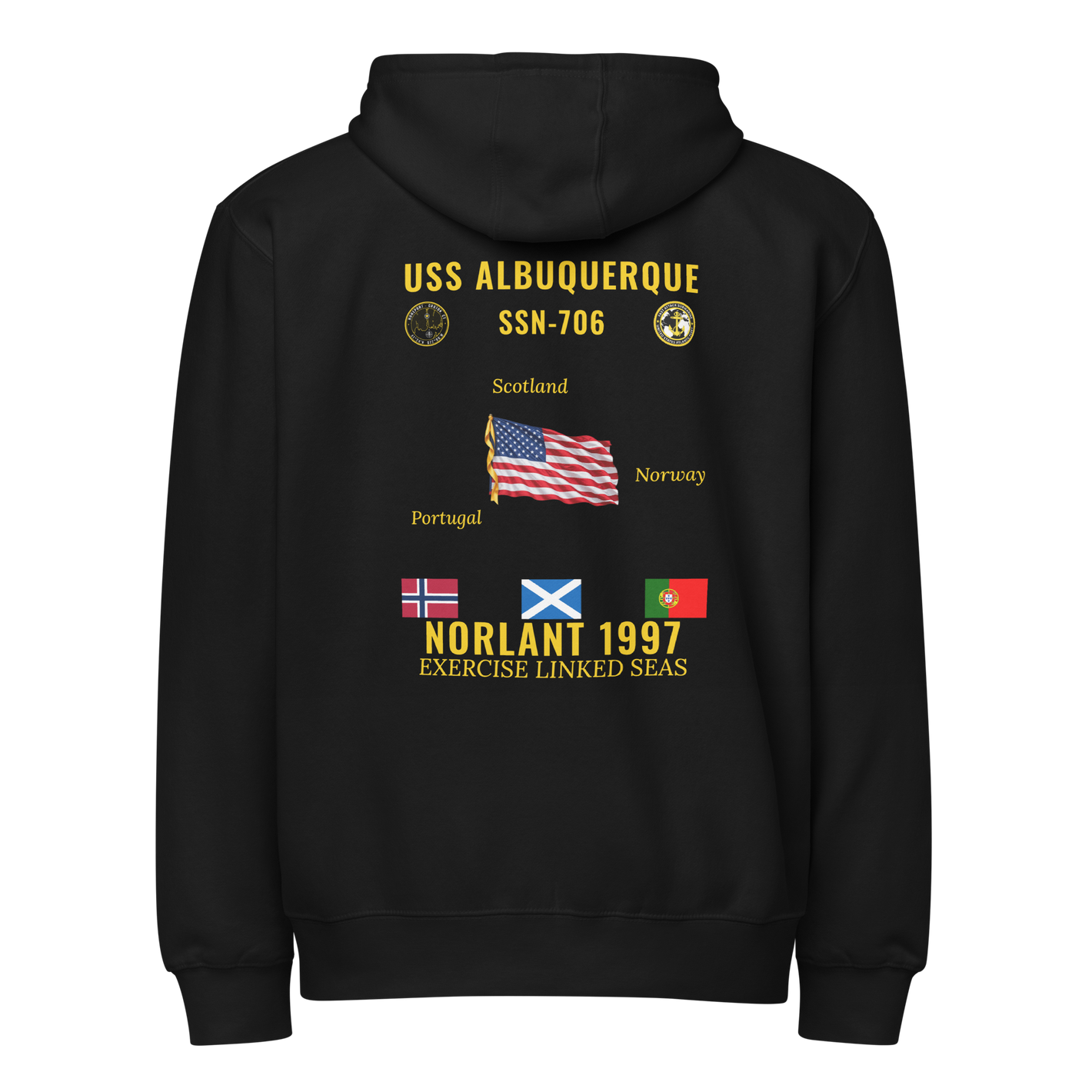 USS Albuquerque (SSN-706) 1997 NORLANT Cruise Zip Hoodie