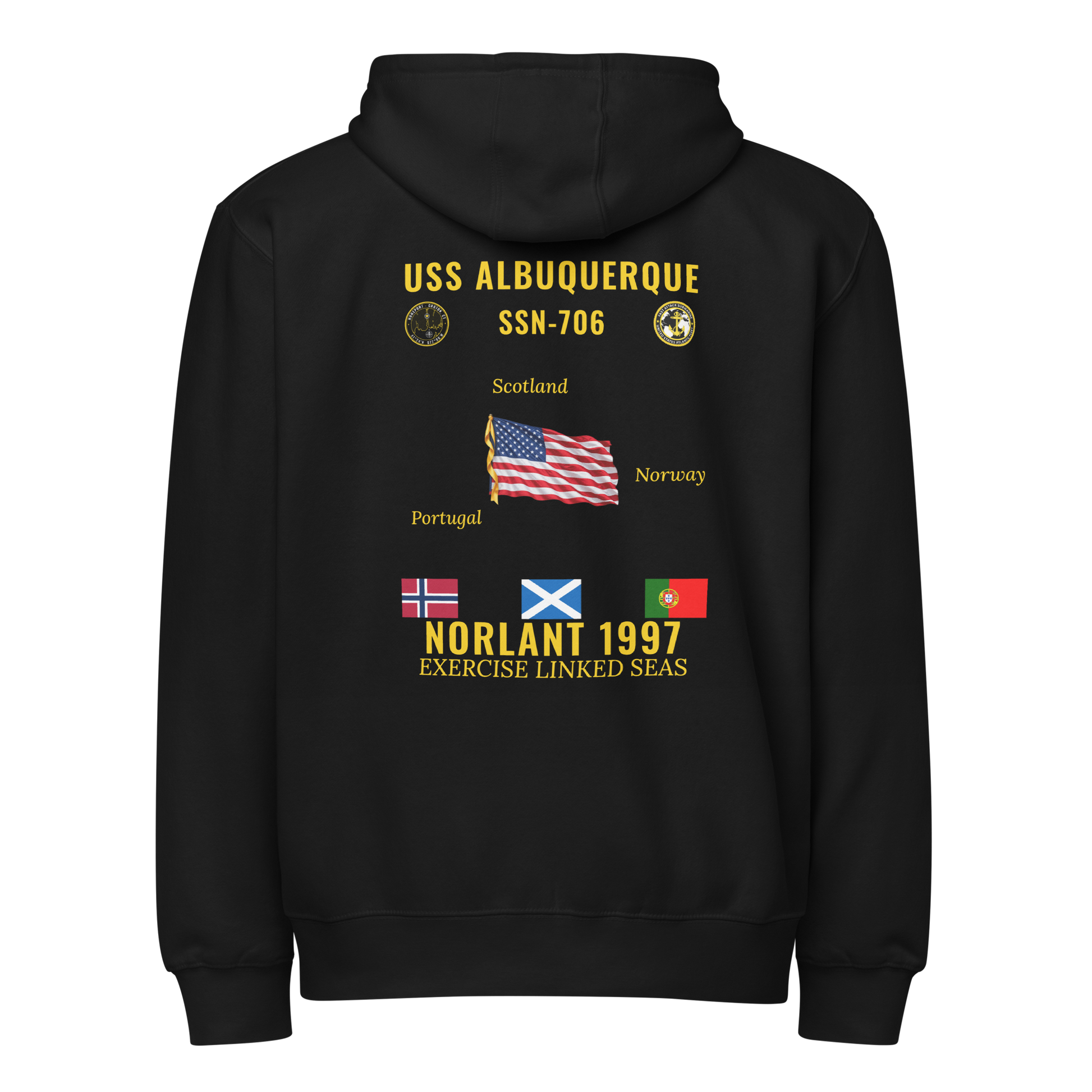 USS Albuquerque (SSN-706) 1997 NORLANT Cruise Zip Hoodie