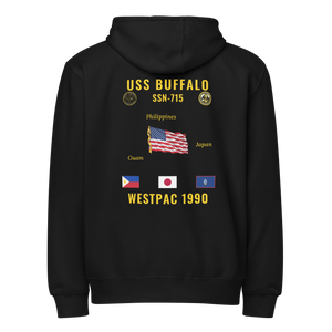 USS Buffalo (SSN-715) 1990 WestPac Cruise Zip Hoodie