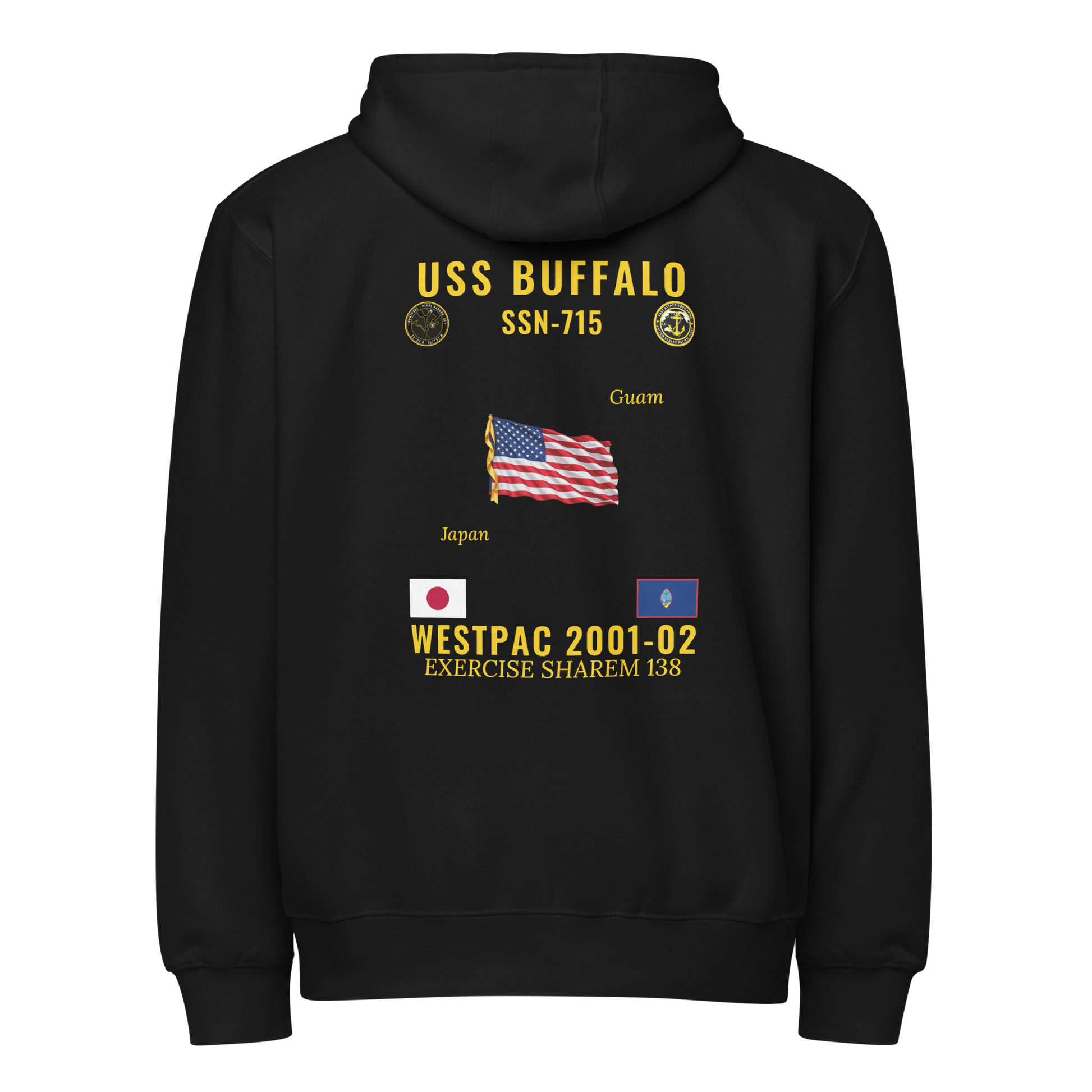 USS Buffalo (SSN-715) 2001-02 WestPac Cruise Zip Hoodie
