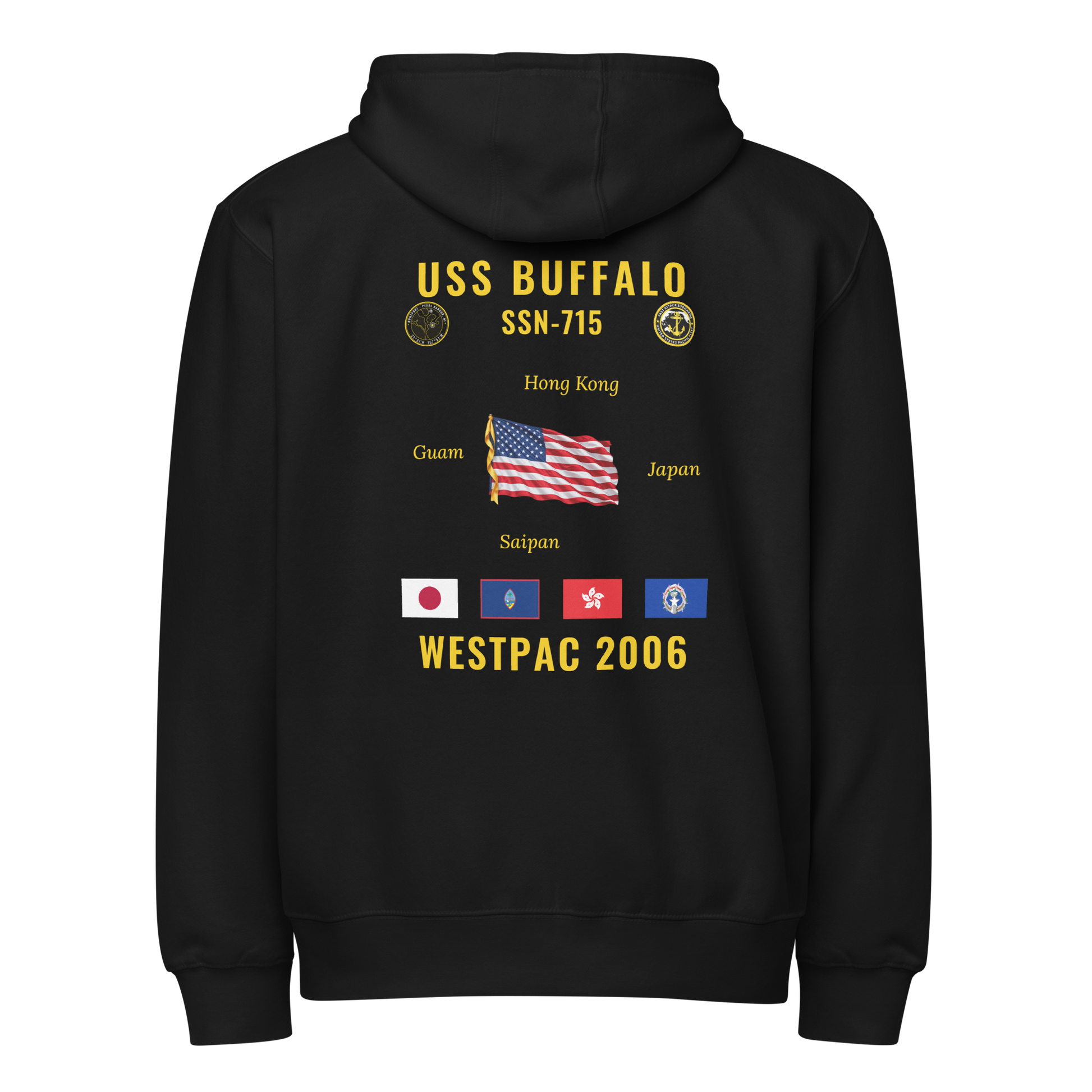 USS Buffalo (SSN-715) 2006 WestPac Cruise Zip Hoodie