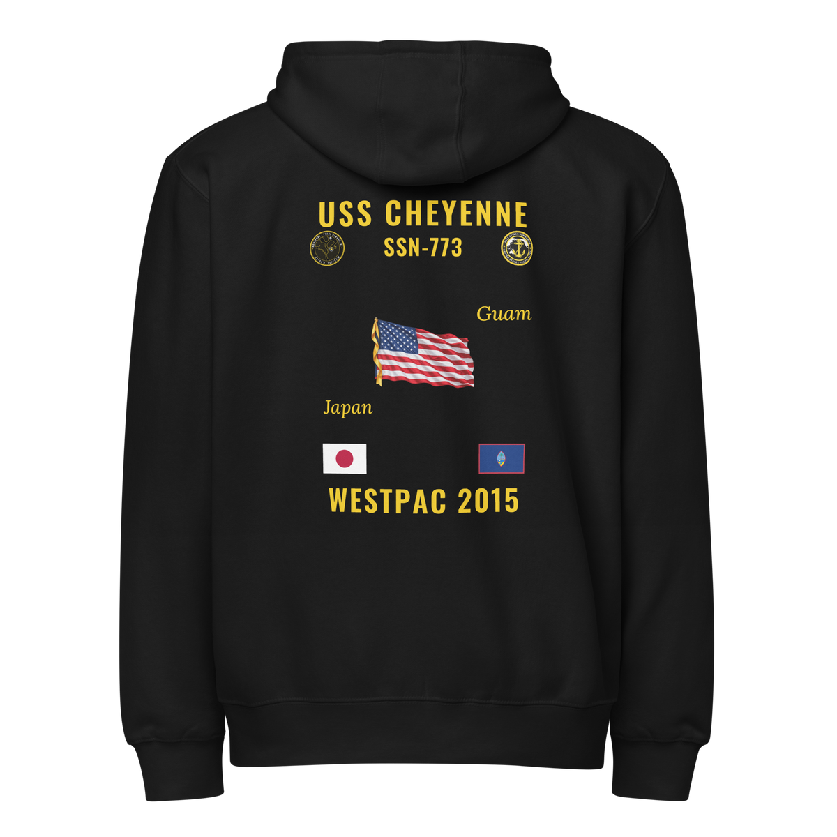 USS Cheyenne (SSN-773) 2015 WestPac Cruise Zip Hoodie