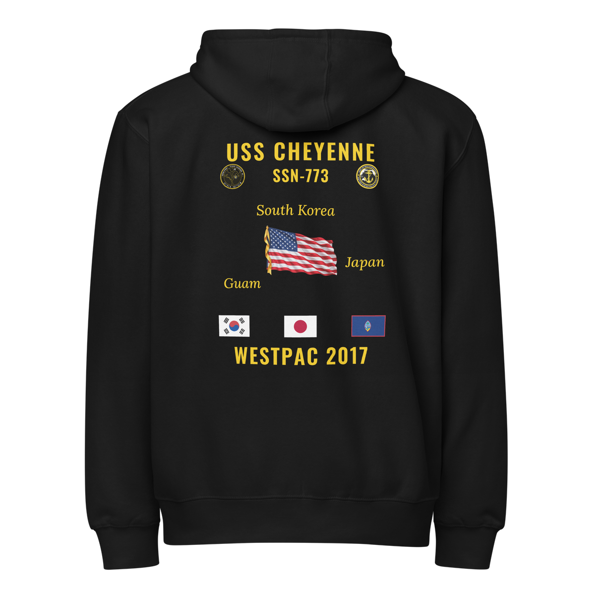 USS Cheyenne (SSN-773) 2017 WestPac Cruise Zip Hoodie