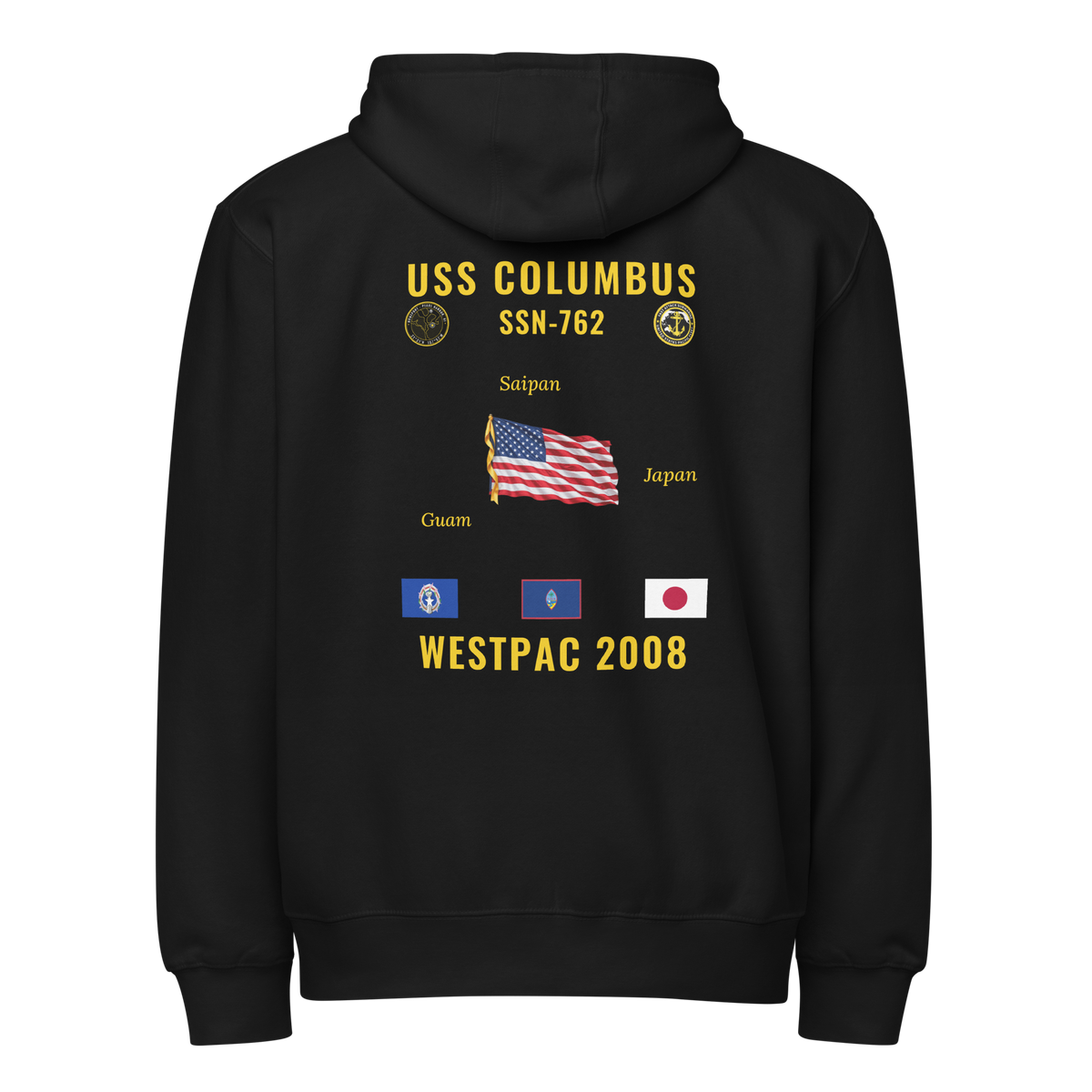 USS Columbus (SSN-762) 2008 WestPac Cruise Zip Hoodie