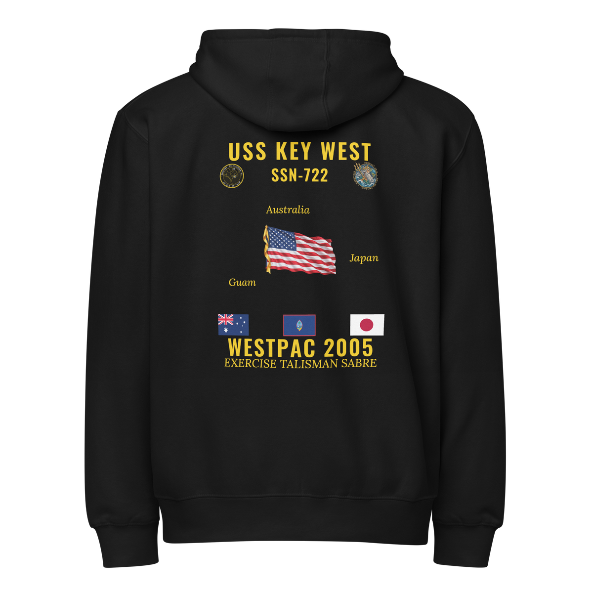 USS Key West (SSN-722) 2005 WestPac Cruise Zip Hoodie