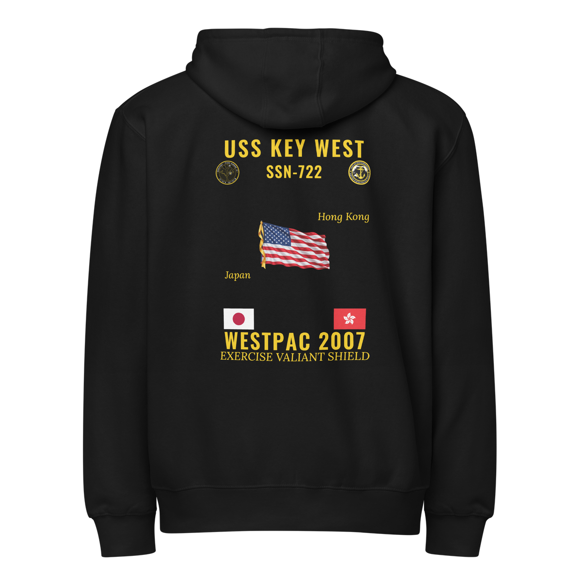 USS Key West (SSN-722) 2007 WestPac Cruise Zip Hoodie