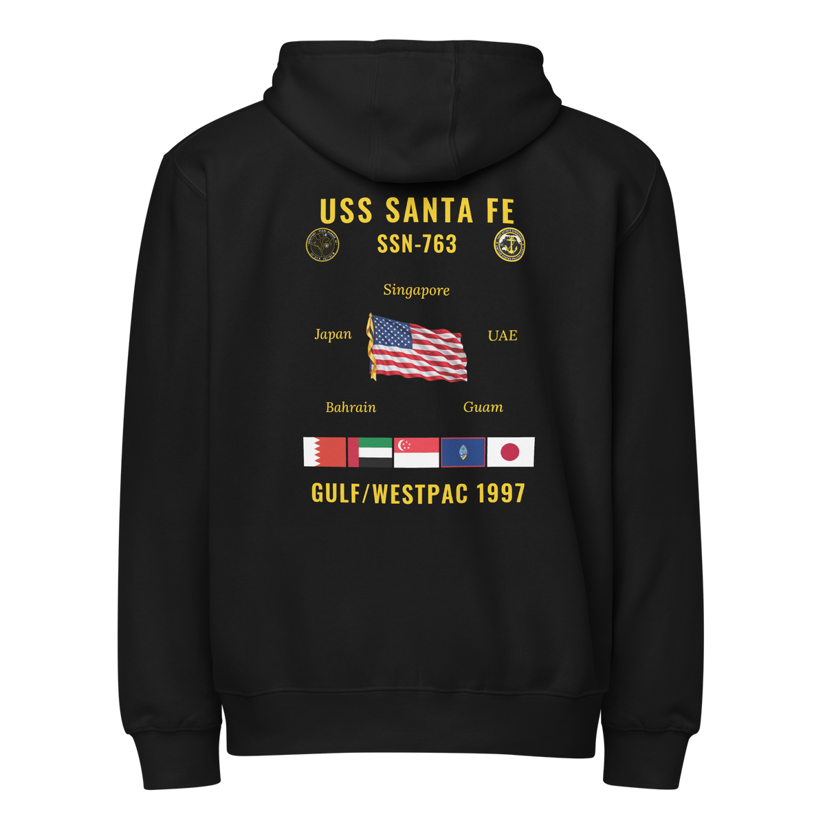 USS Santa Fe (SSN-763) 1997 Gulf/WestPac Cruise Zip Hoodie