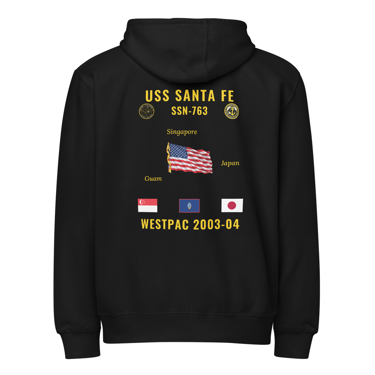 USS Santa Fe (SSN-763) 2003-04 WestPac Cruise Zip Hoodie