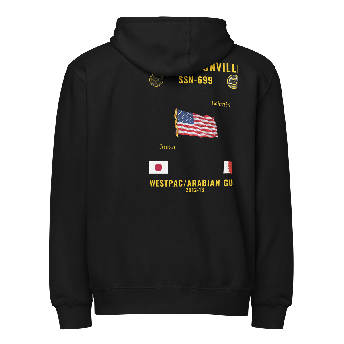 USS Jacksonville (SSN-699) 2012-13 WestPac/Arabian Gulf Cruise Zip Hoodie
