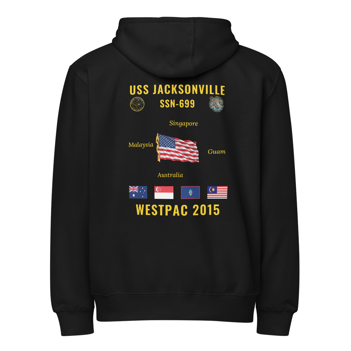 USS Jacksonville (SSN-699) 2015 WestPac Cruise Zip Hoodie