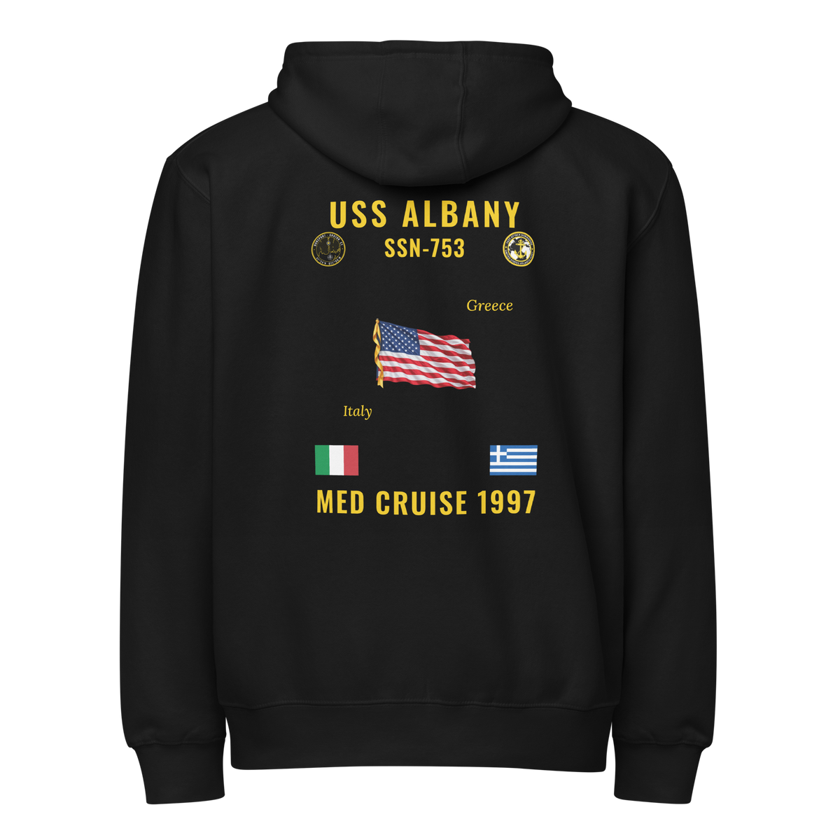 USS Albany (SSN-753) 1997 Med Cruise Zip Hoodie