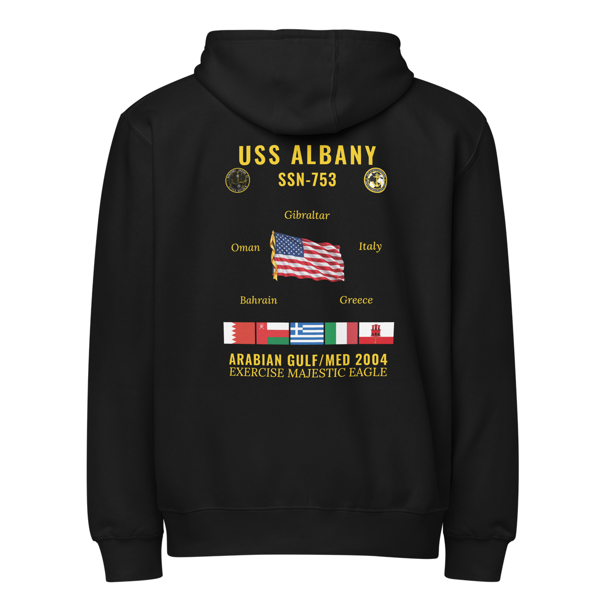 USS Albany (SSN-753) 2004 Arabian Gulf/Med Cruise Zip Hoodie