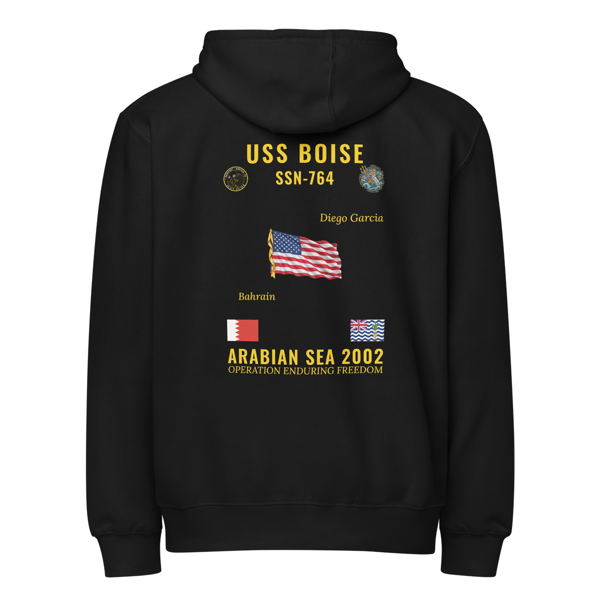 USS Boise (SSN-764) 2002 Arabian Sea Cruise Zip Hoodie