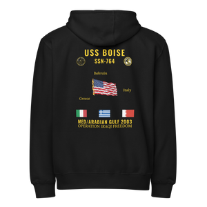 USS Boise (SSN-764) 2003 Med/Arabian Gulf Cruise Zip Hoodie
