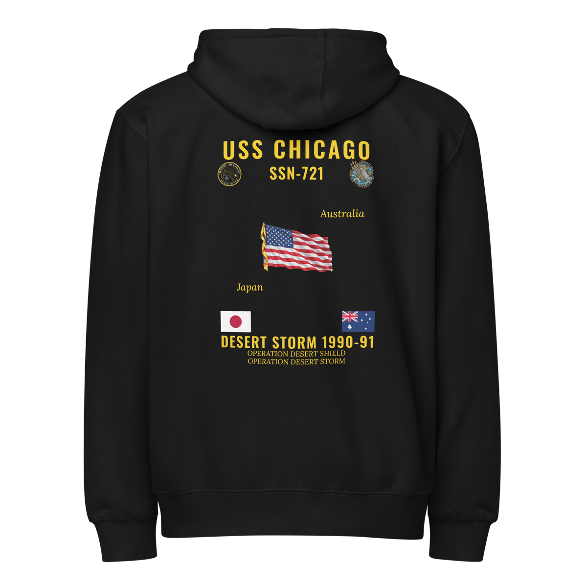 USS Chicago (SSN-721) 1990-91 Desert Storm Cruise Zip Hoodie