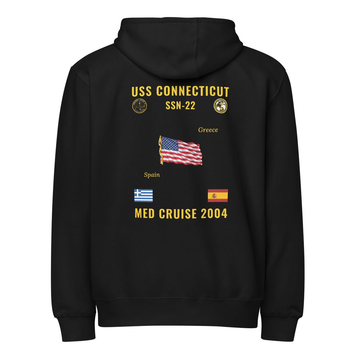 USS Connecticut (SSN-22) 2004 Med Cruise Zip Hoodie