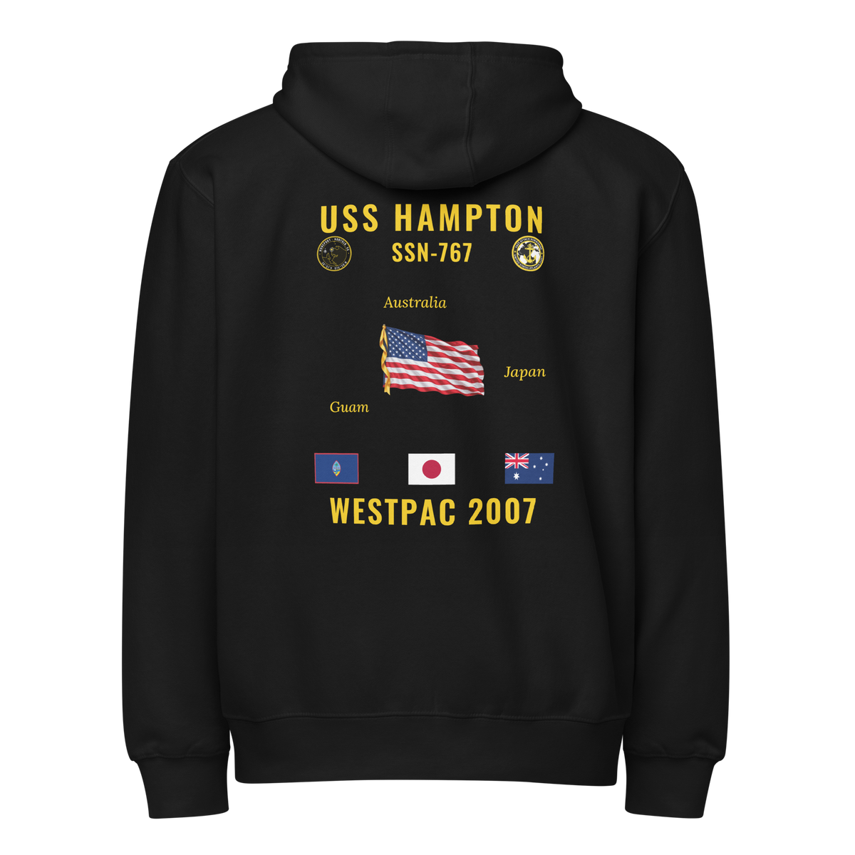 USS Hampton (SSN-767) 2007 WestPac Cruise Zip Hoodie