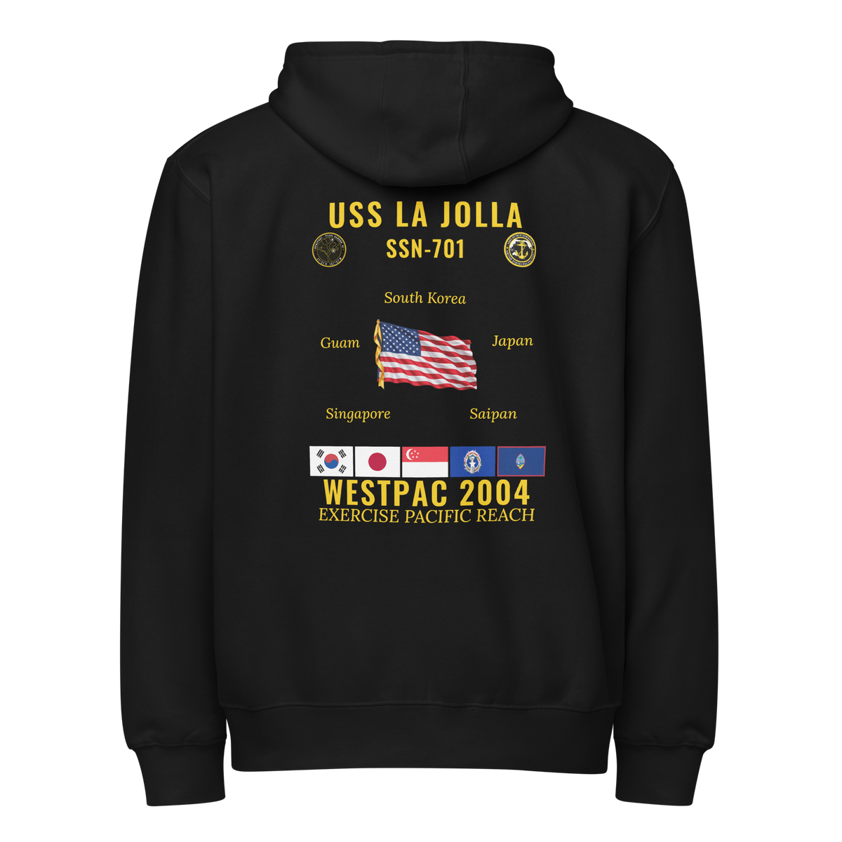 USS La Jolla (SSN-701) 2004 WestPac Cruise Zip Hoodie