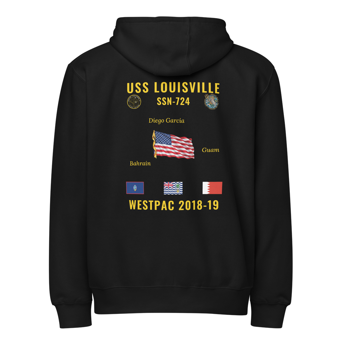 USS Louisville (SSN-724) 2018-19 WestPac Cruise Zip Hoodie