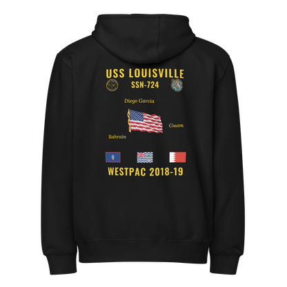 USS Louisville (SSN-724) 2018-19 WestPac Cruise Zip Hoodie