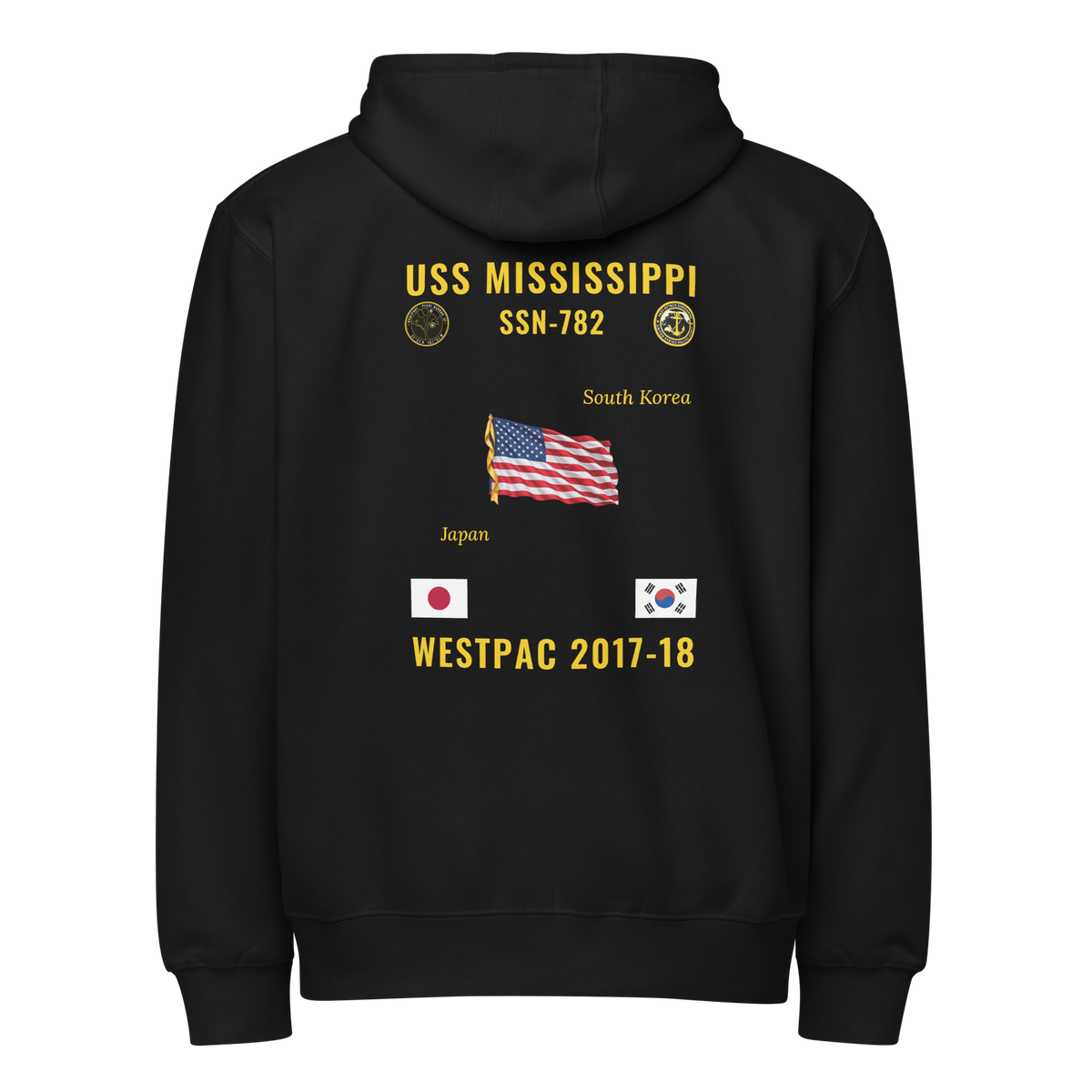 USS Mississippi (SSN-782) 2017-18 WestPac Cruise Zip Hoodie