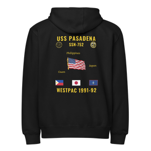 USS Pasadena (SSN-752) 1991-92 WestPac Cruise Zip Hoodie