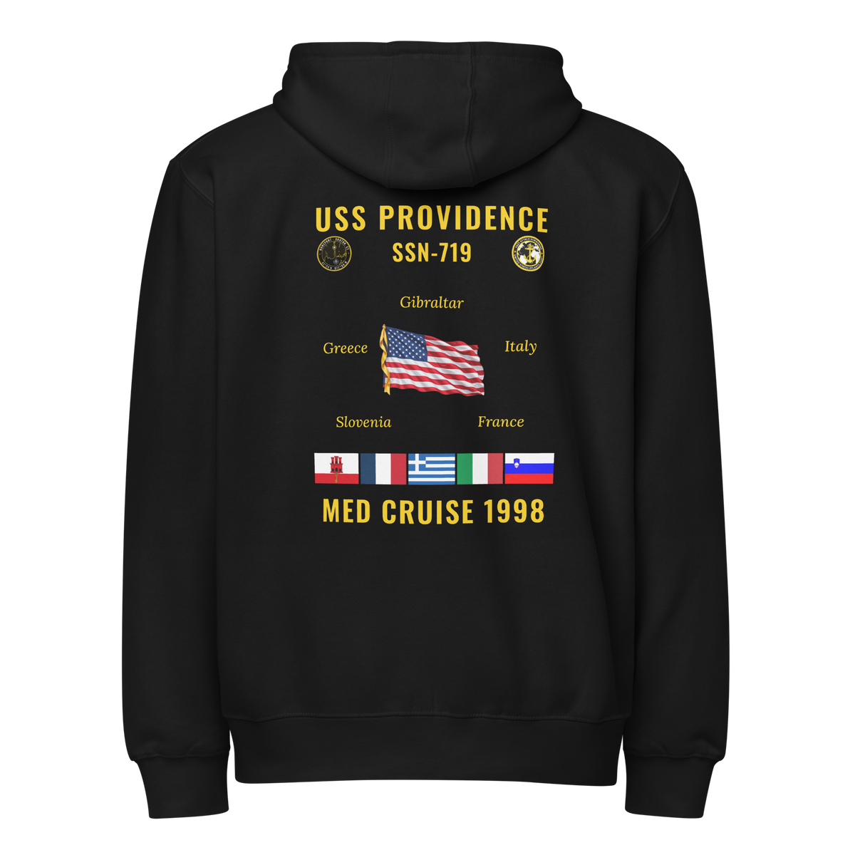 USS Providence (SSN-719) 1998 Med Cruise Zip Hoodie