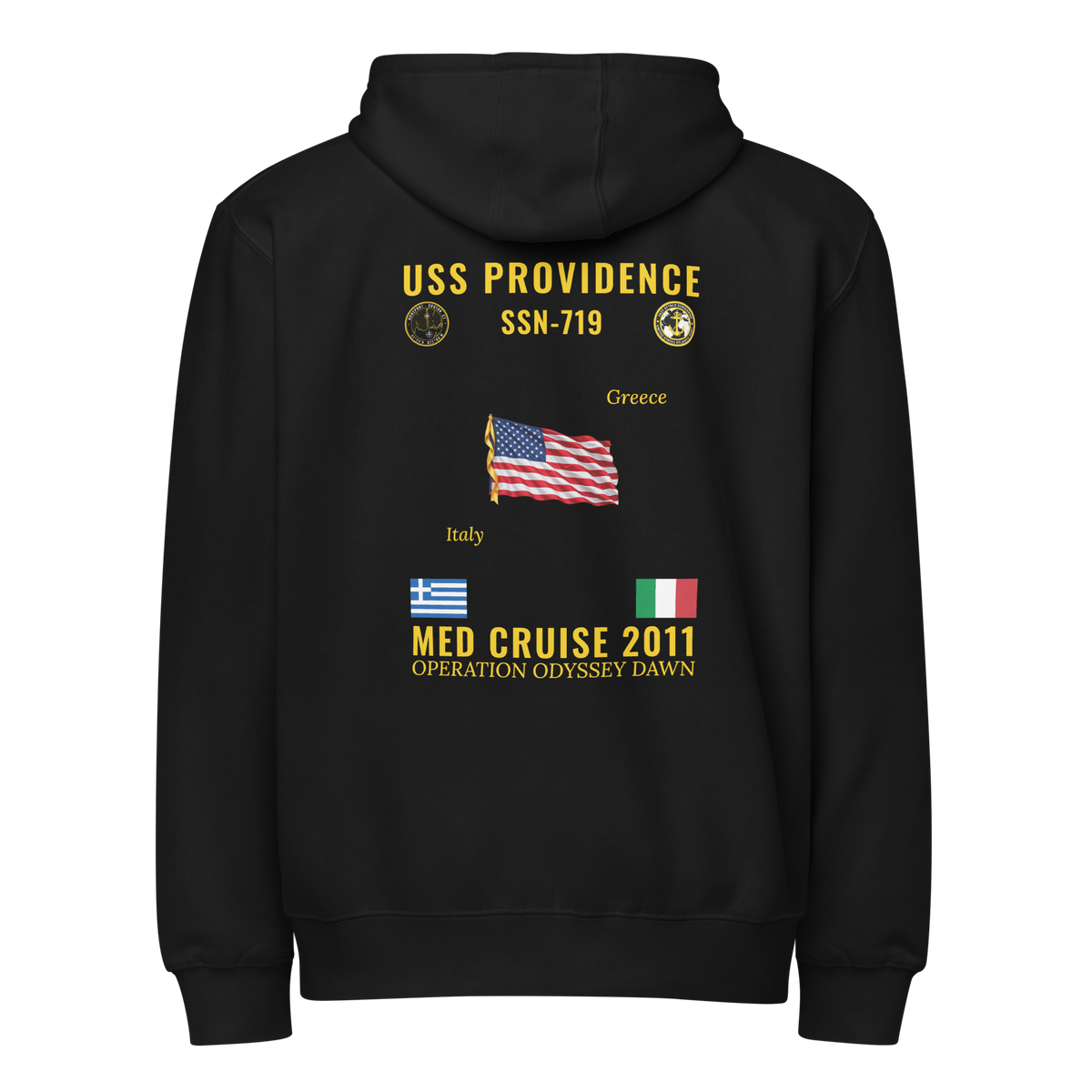 USS Providence (SSN-719) 2011 Med Cruise Zip Hoodie
