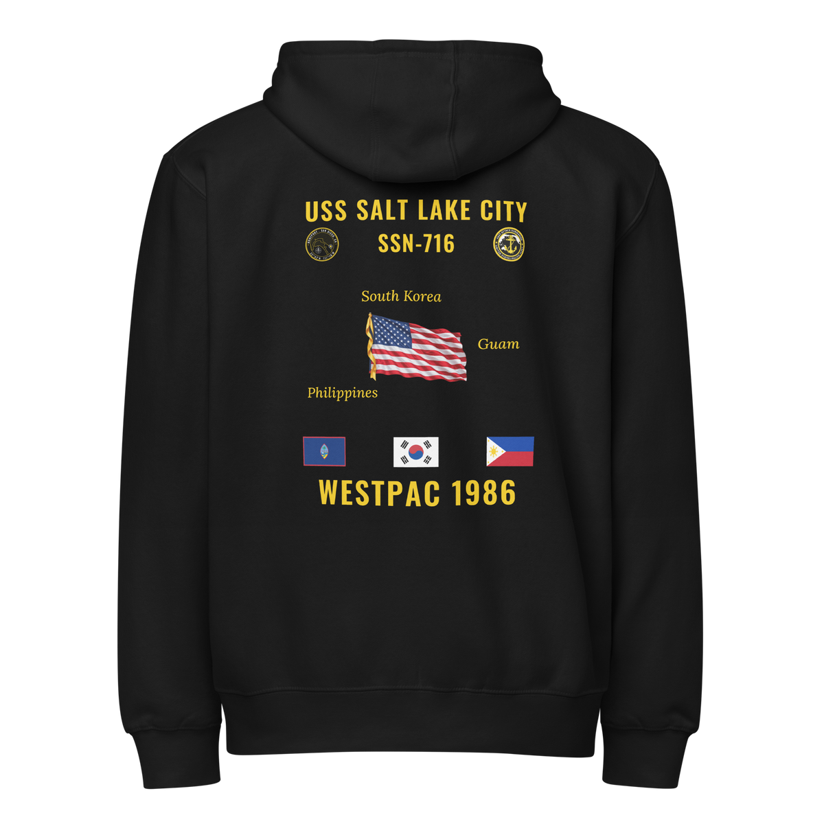 USS Salt Lake City (SSN-716) 1986 WestPac Cruise Zip Hoodie