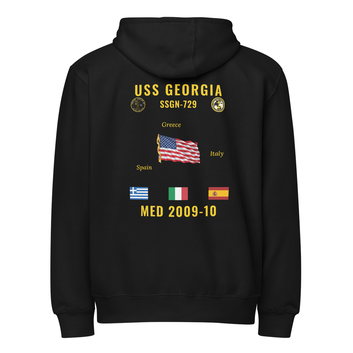 USS Georgia (SSGN-729) 2009-10 Med Cruise Zip Hoodie
