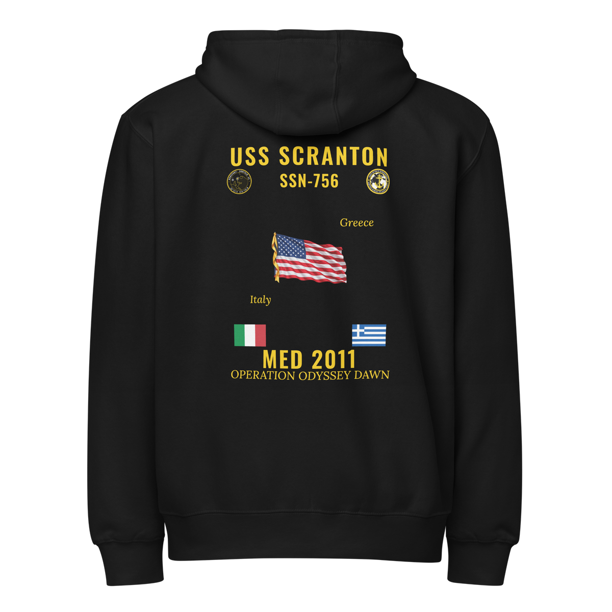USS Scranton (SSN-756) 2011 Med Cruise Zip Hoodie