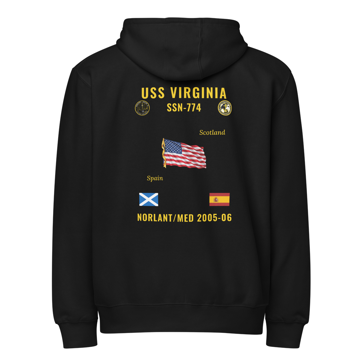 USS Virginia (SSN-774) 2005-06 NORLANT/Med Cruise Zip Hoodie