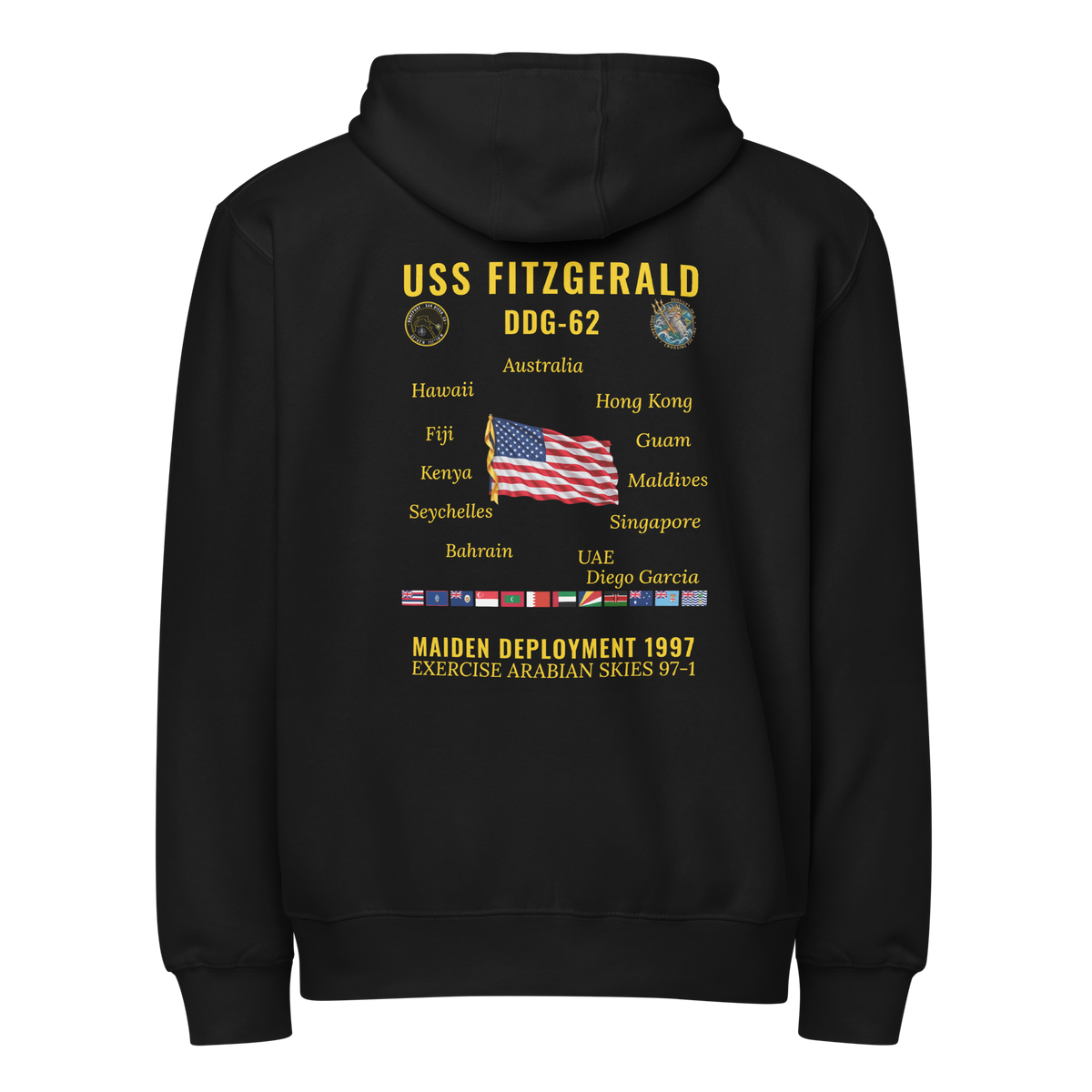 USS Fitzgerald (DDG-62) 1997 Maiden Deployment Cruise Zip Hoodie