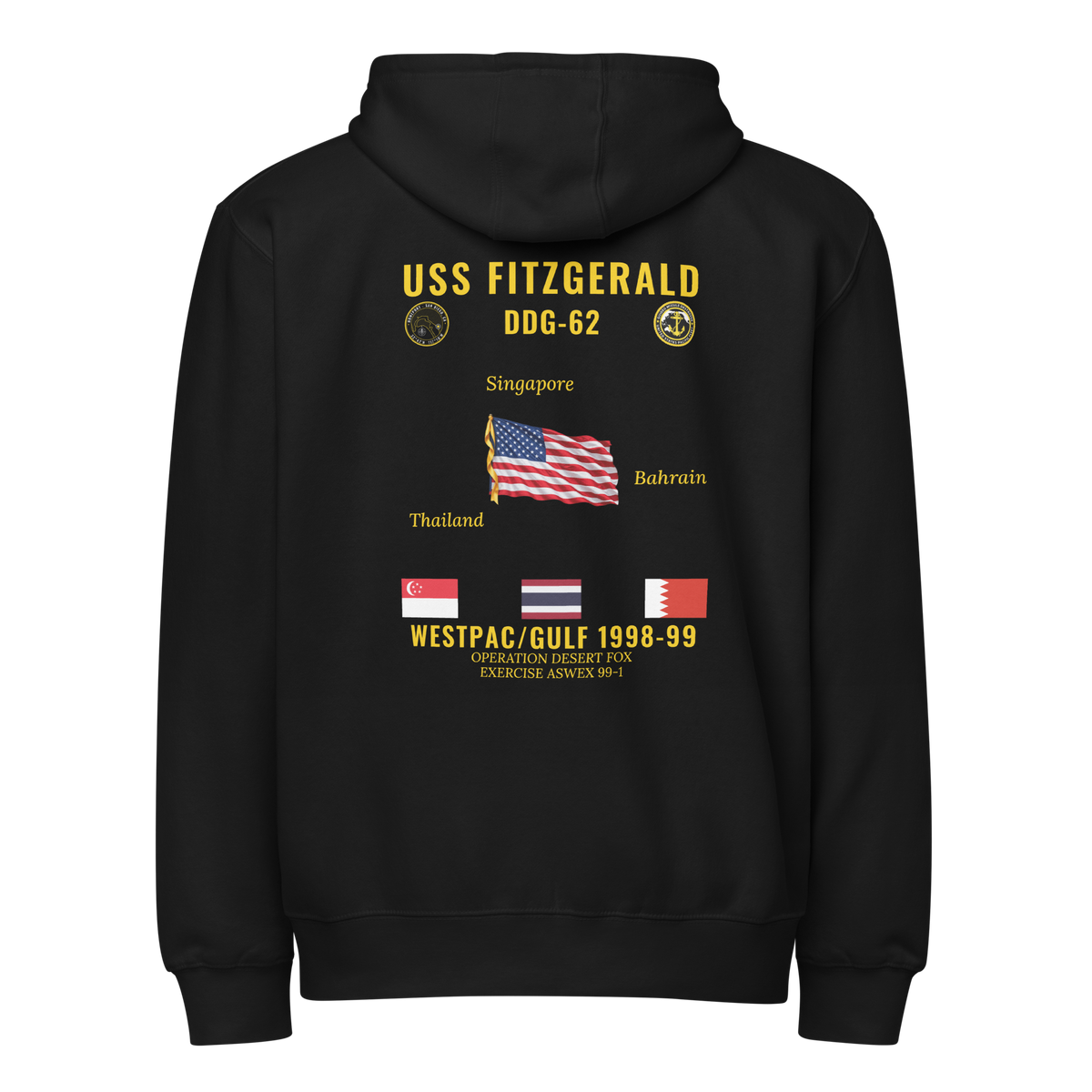 USS Fitzgerald (DDG-62) 1998-99 WestPac/Gulf Cruise Zip Hoodie