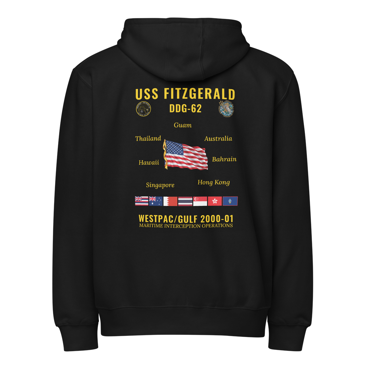 USS Fitzgerald (DDG-62) 2000-01 WestPac/Gulf Cruise Zip Hoodie