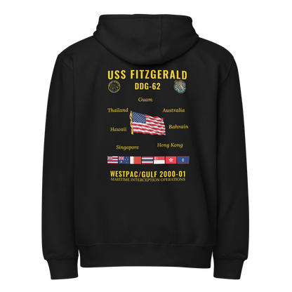 USS Fitzgerald (DDG-62) 2000-01 WestPac/Gulf Cruise Zip Hoodie