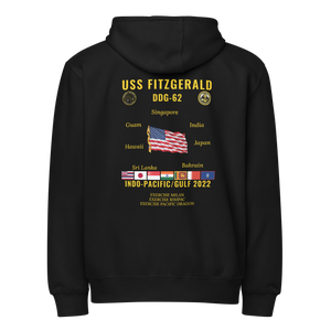 USS Fitzgerald (DDG-62) 2022 Indo-pacific/Gulf Cruise Zip Hoodie