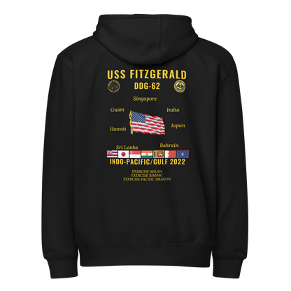 USS Fitzgerald (DDG-62) 2022 Indo-pacific/Gulf Cruise Zip Hoodie