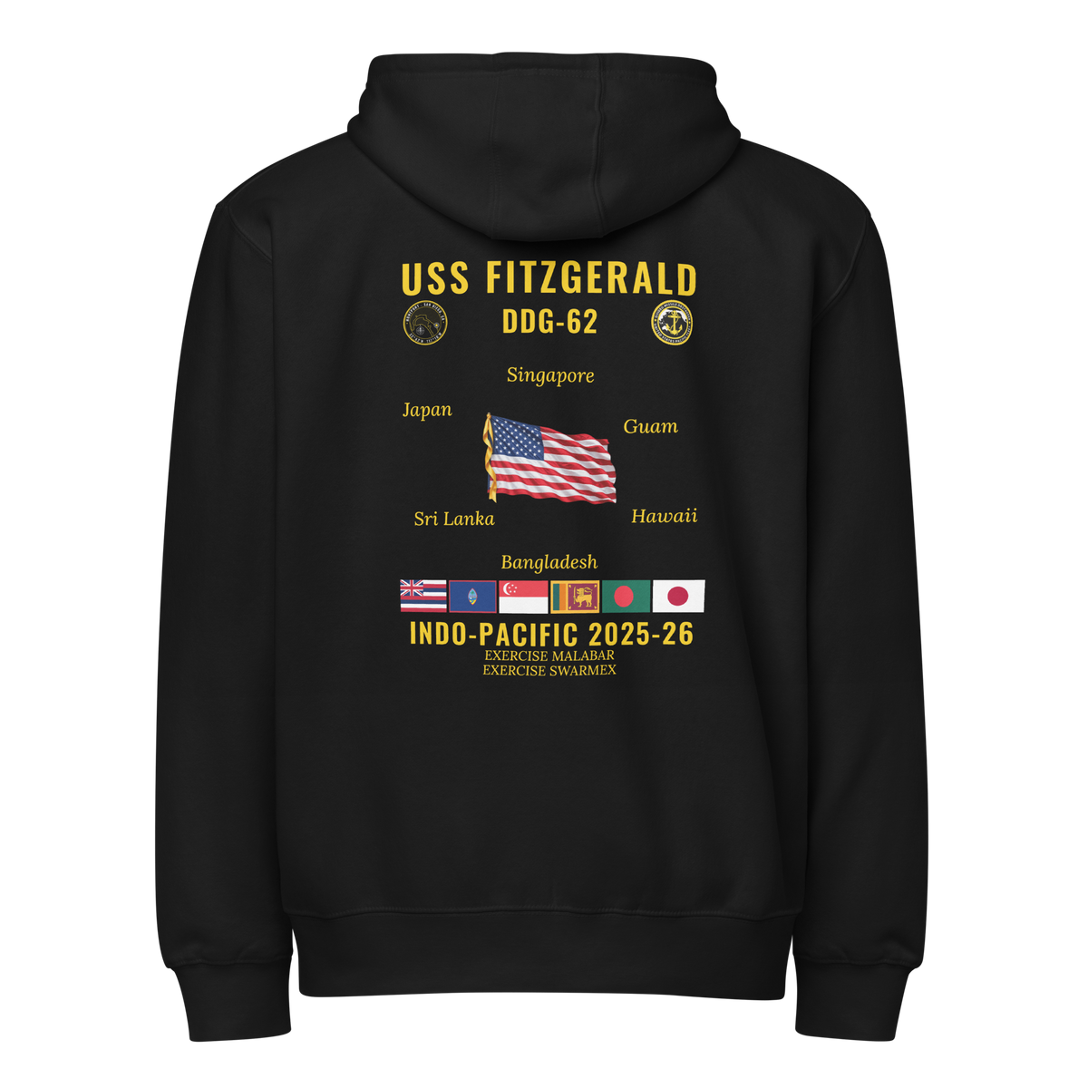 USS Fitzgerald (DDG-62) 2025-26 Indo-pacific Cruise Zip Hoodie