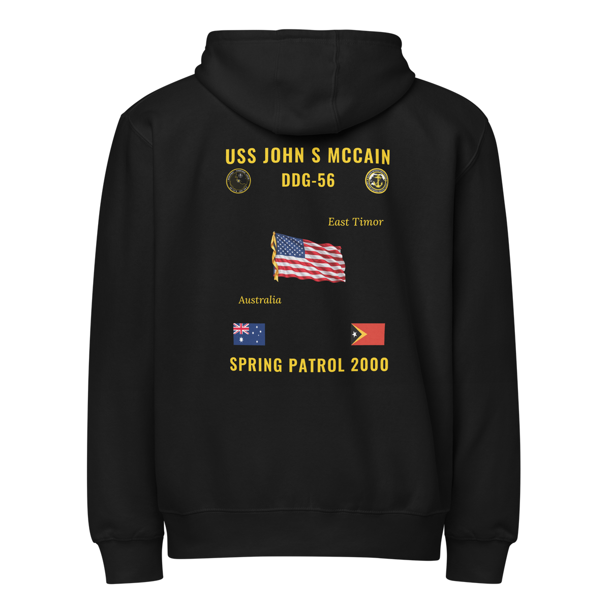 USS John S McCain (DDG-56) 2000 Spring Patrol Cruise Zip Hoodie