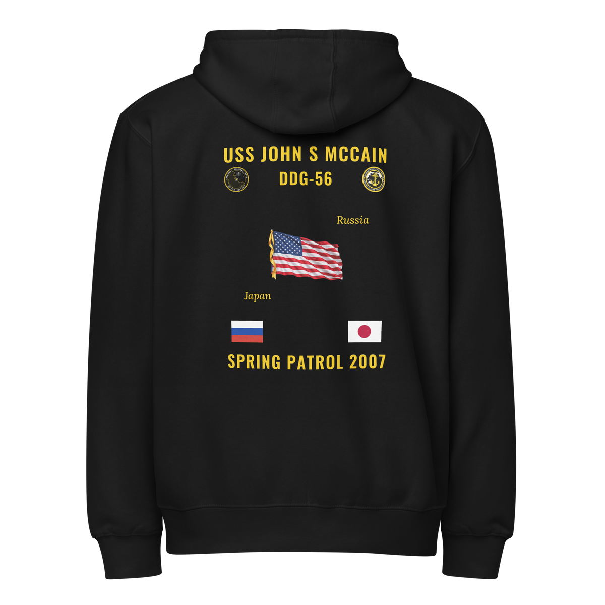 USS John S McCain (DDG-56) 2007 Spring Patrol Cruise Zip Hoodie