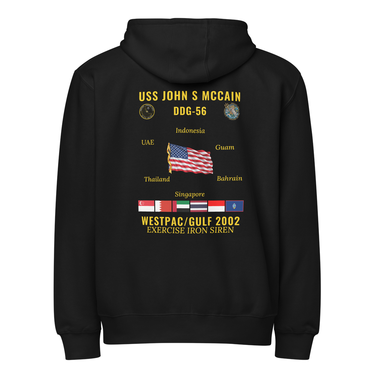 USS John S McCain (DDG-56) 2002 WestPac/Gulf Cruise Zip Hoodie