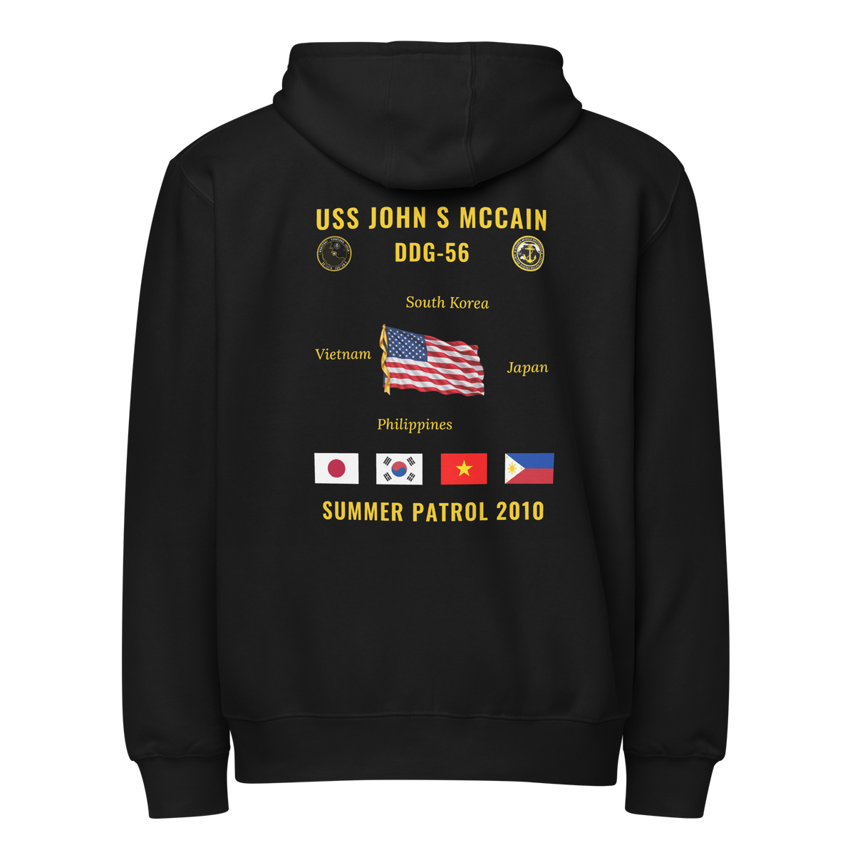 USS John S McCain (DDG-56) 2010 Summer Patrol Cruise Zip Hoodie