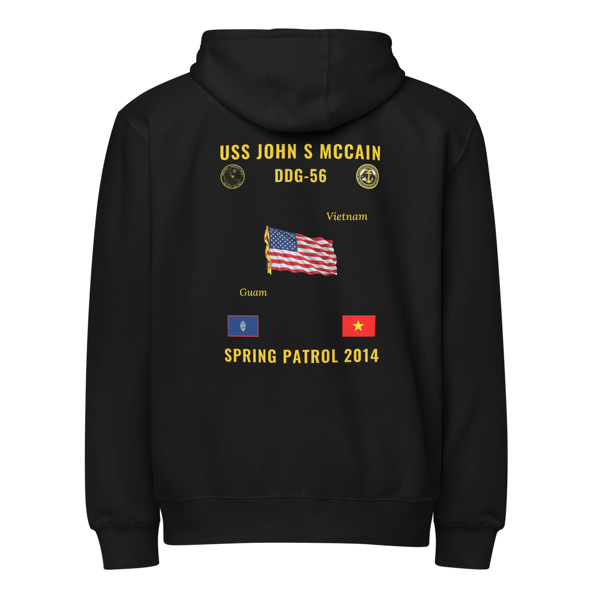 USS John S McCain (DDG-56) 2014 Spring Patrol Cruise Zip Hoodie