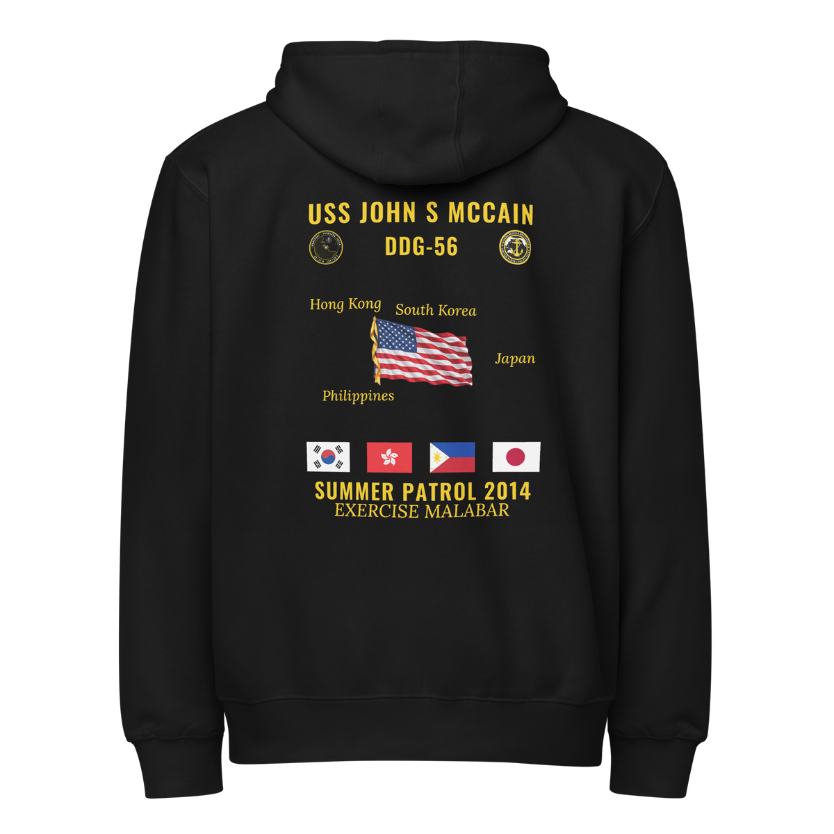 USS John S McCain (DDG-56) 2014 Summer Patrol Cruise Zip Hoodie