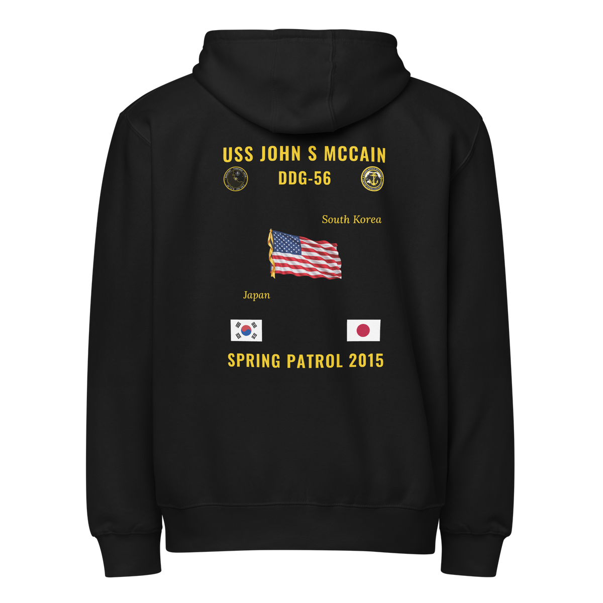 USS John S McCain (DDG-56) 2015 Spring Patrol Cruise Zip Hoodie