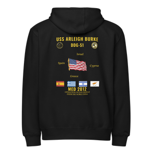 USS Arleigh Burke (DDG-51) 2012 Med Cruise Zip Hoodie