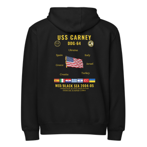 USS Carney (DDG-64) 2004-05 Med/Black Sea Cruise Zip Hoodie