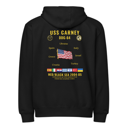 USS Carney (DDG-64) 2004-05 Med/Black Sea Cruise Zip Hoodie